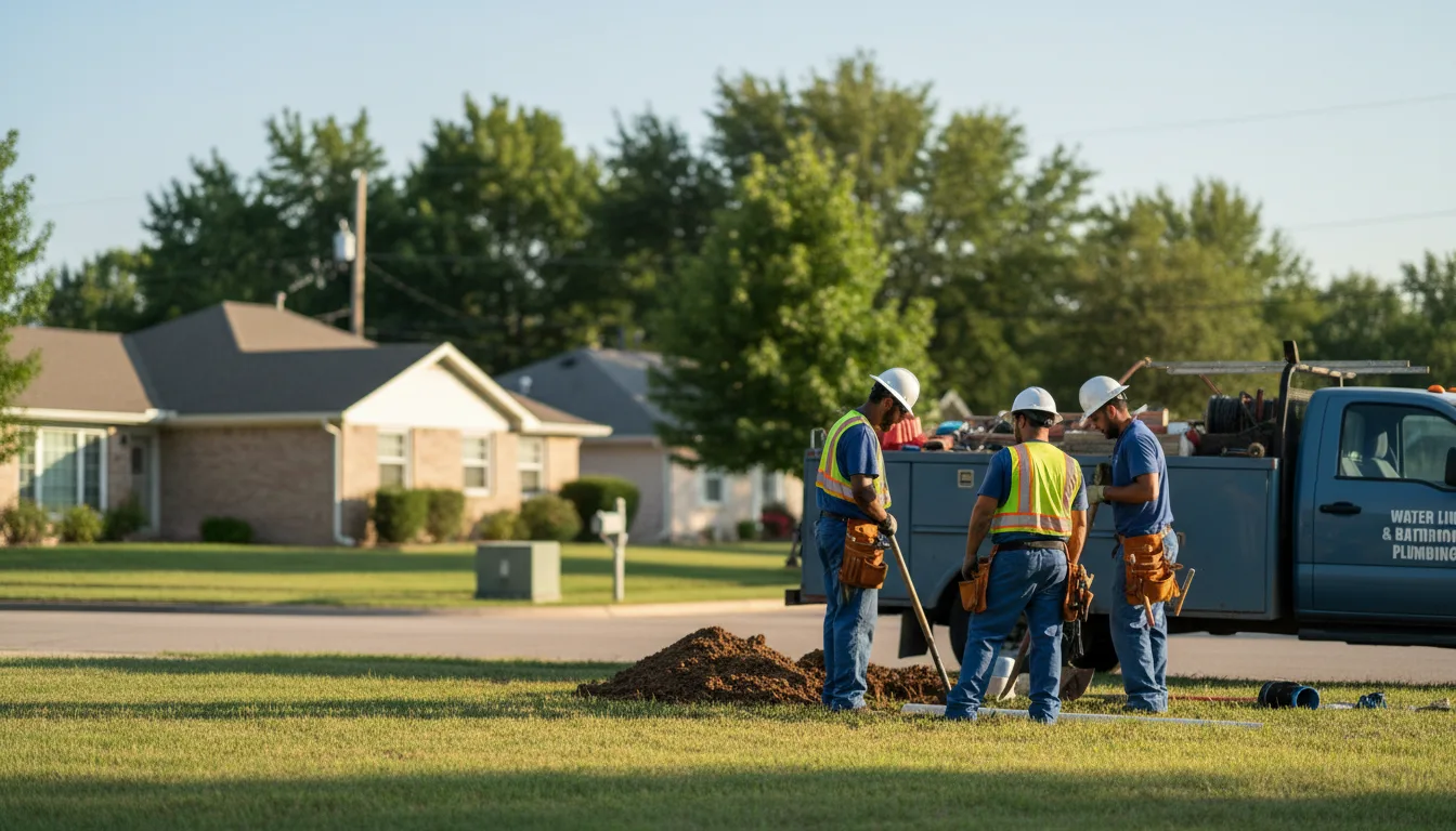 Residential water line and bathroom plumbing service in Leon, KS